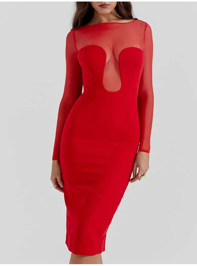 Lucia Backless Split Bodycon Midi Dress - Fashion Pov