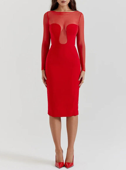 Lucia Backless Split Bodycon Midi Dress - Fashion Pov