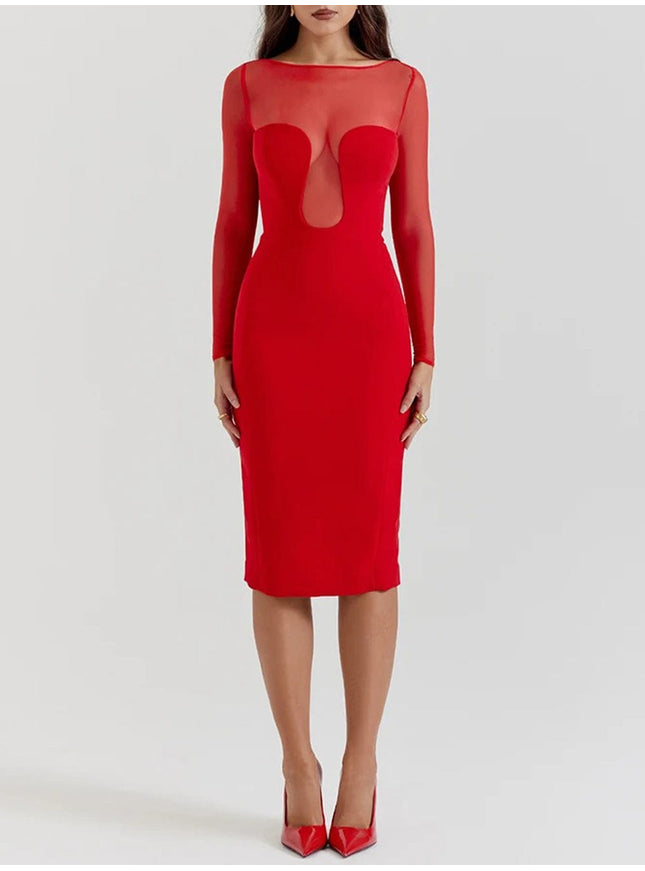 Lucia Backless Split Bodycon Midi Dress - Fashion Pov