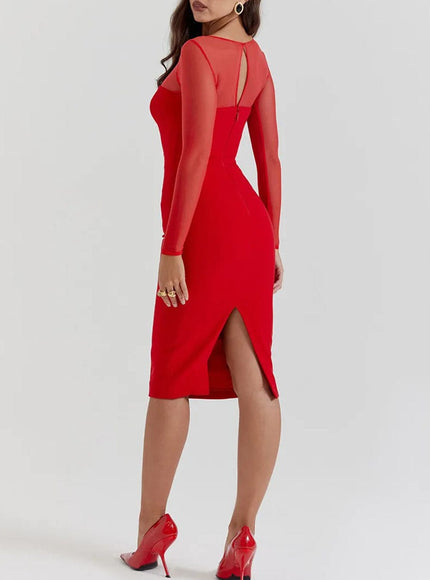 Lucia Backless Split Bodycon Midi Dress - Fashion Pov