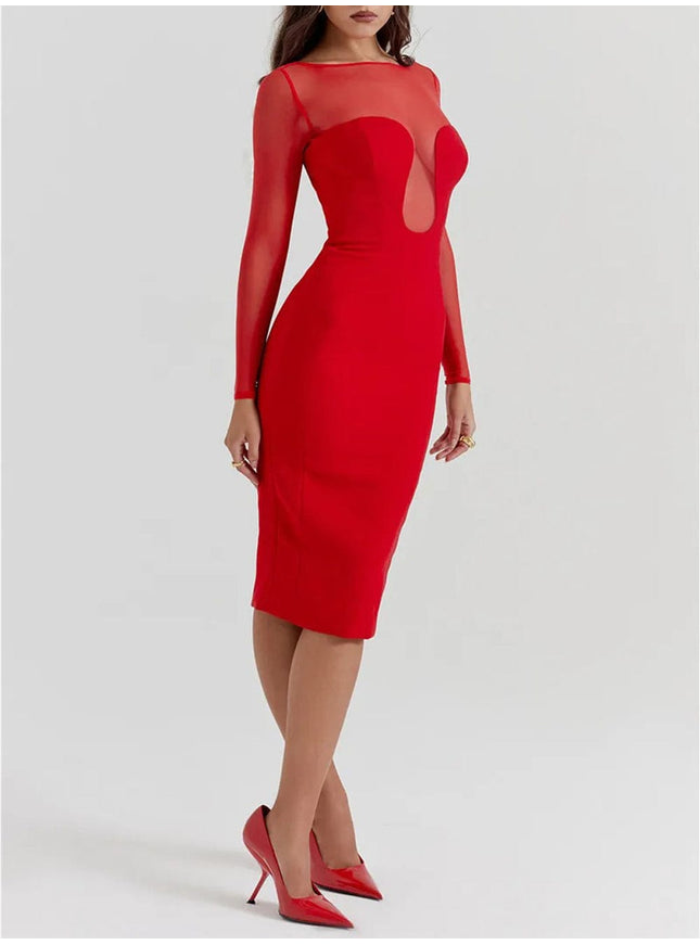 Lucia Backless Split Bodycon Midi Dress - Fashion Pov