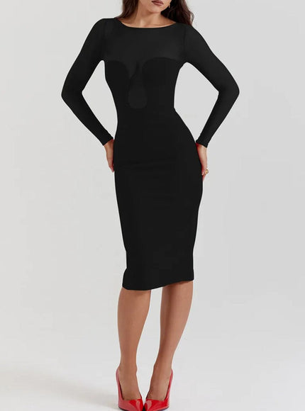 Lucia Backless Split Bodycon Midi Dress - Fashion Pov