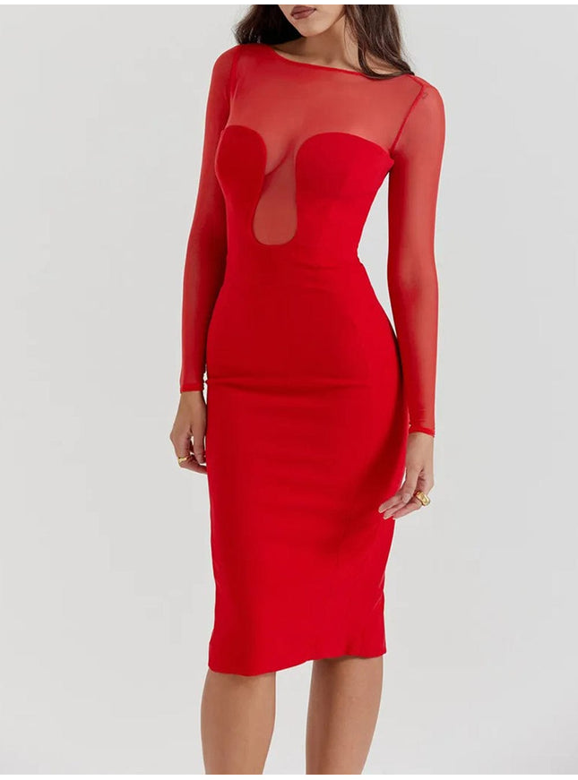 Lucia Backless Split Bodycon Midi Dress - Fashion Pov