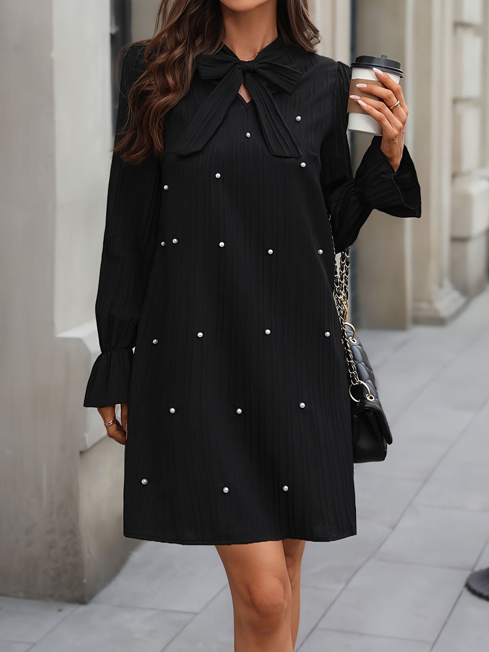 Lucia Neck Mini Dress - Fashion Pov