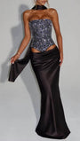 Lucienne Crystal Lace Up Skirt Set - Fashion Pov