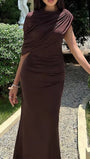 Lucienne Draped One Shoulder Maxi Dress - Fashion Pov