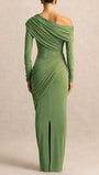 Lucille One Shoulder Ruched Maxi Dress - Fashion Pov