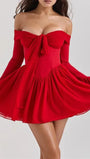 Lucy Off Shoulder Backless Mini Dress - Fashion Pov
