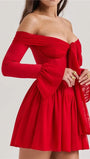 Lucy Off Shoulder Backless Mini Dress - Fashion Pov