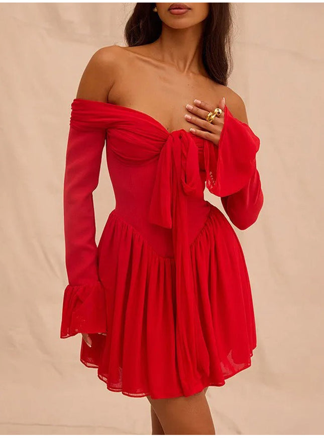 Lucy Off Shoulder Backless Mini Dress - Fashion Pov