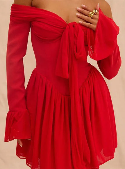 Lucy Off Shoulder Backless Mini Dress - Fashion Pov