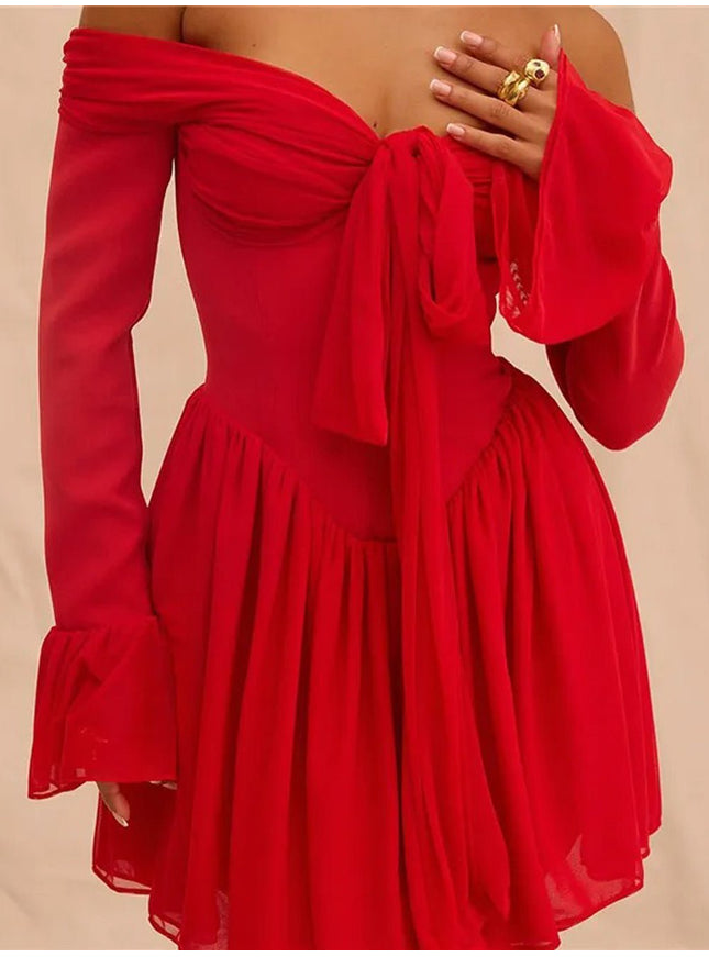 Lucy Off Shoulder Backless Mini Dress - Fashion Pov