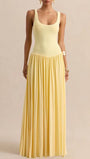 Luna Pleated Drop Waist Maxi Dress - Fashion Pov