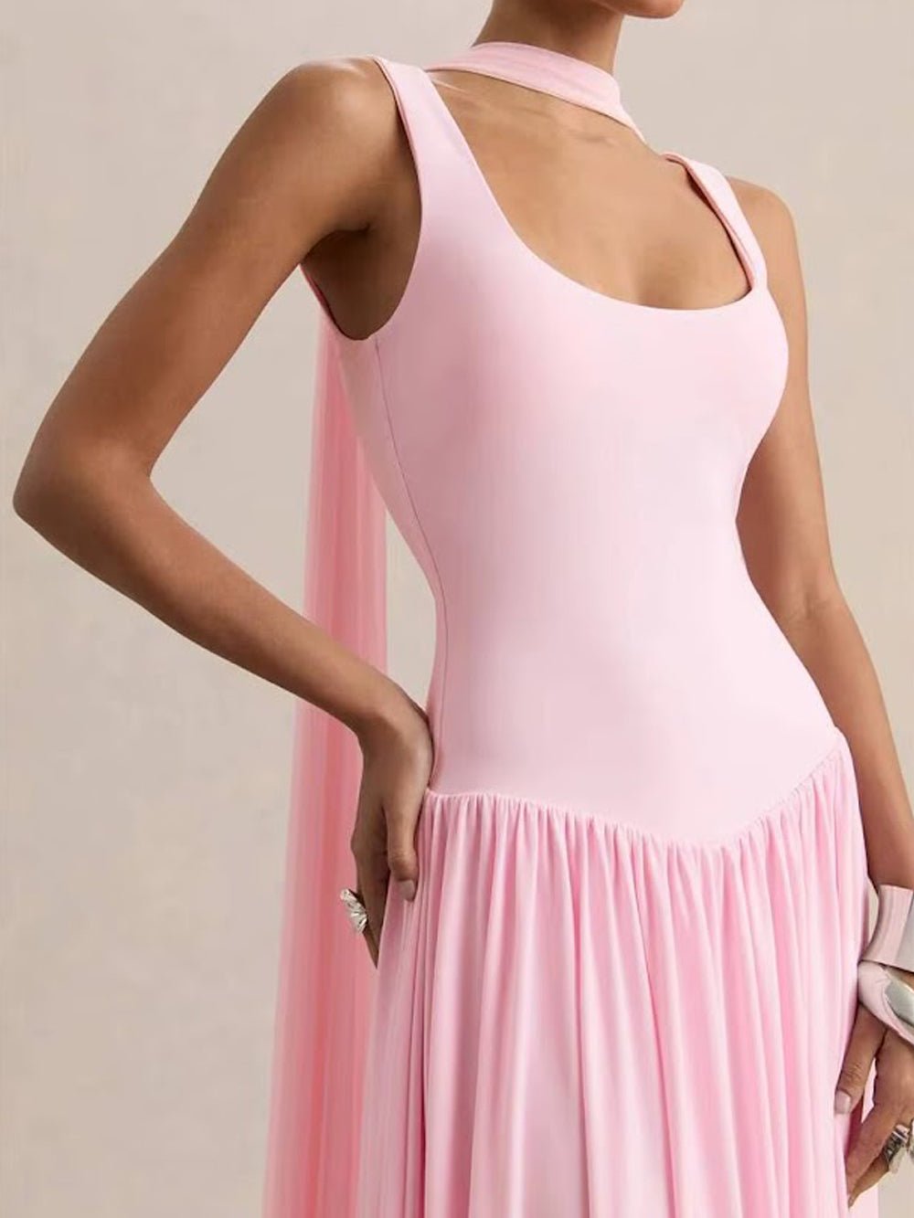 Luna Pleated Drop Waist Maxi Dress - Fashion Pov