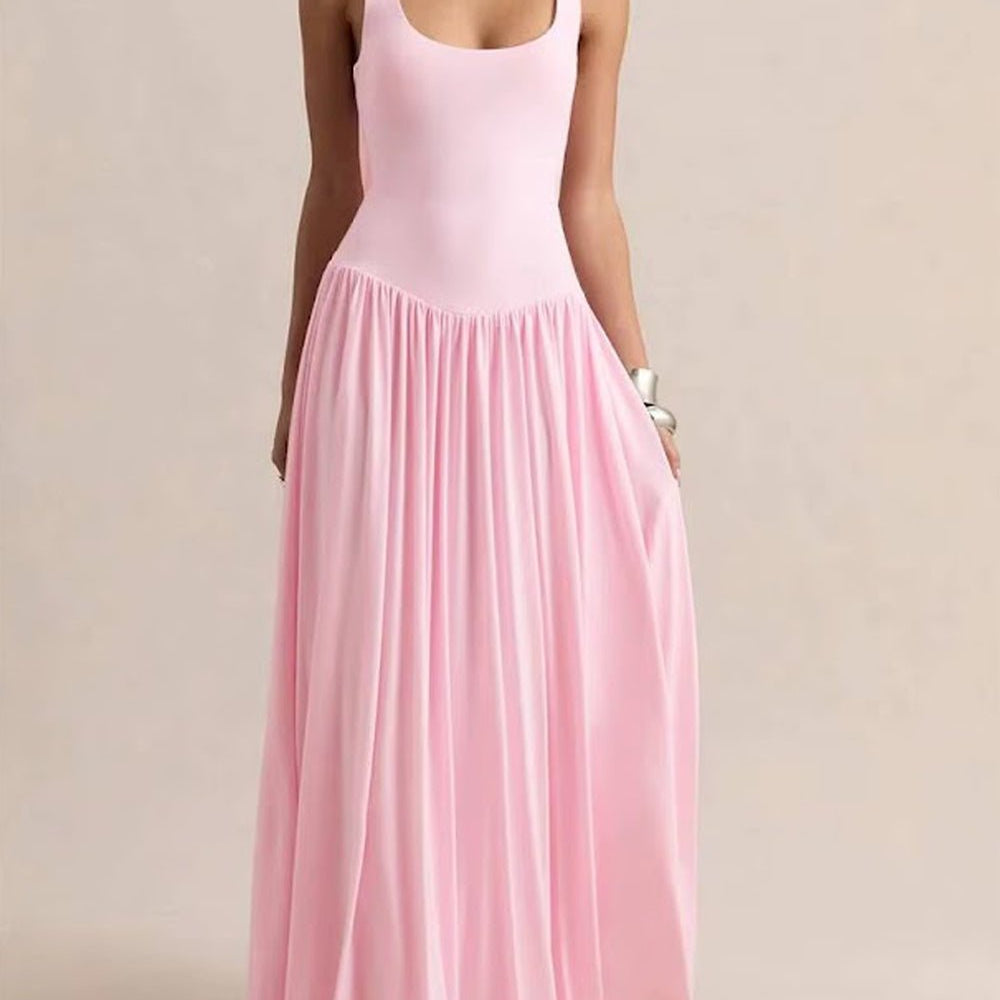 Luna Pleated Drop Waist Maxi Dress - Fashion Pov