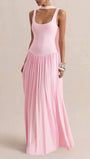 Luna Pleated Drop Waist Maxi Dress - Fashion Pov