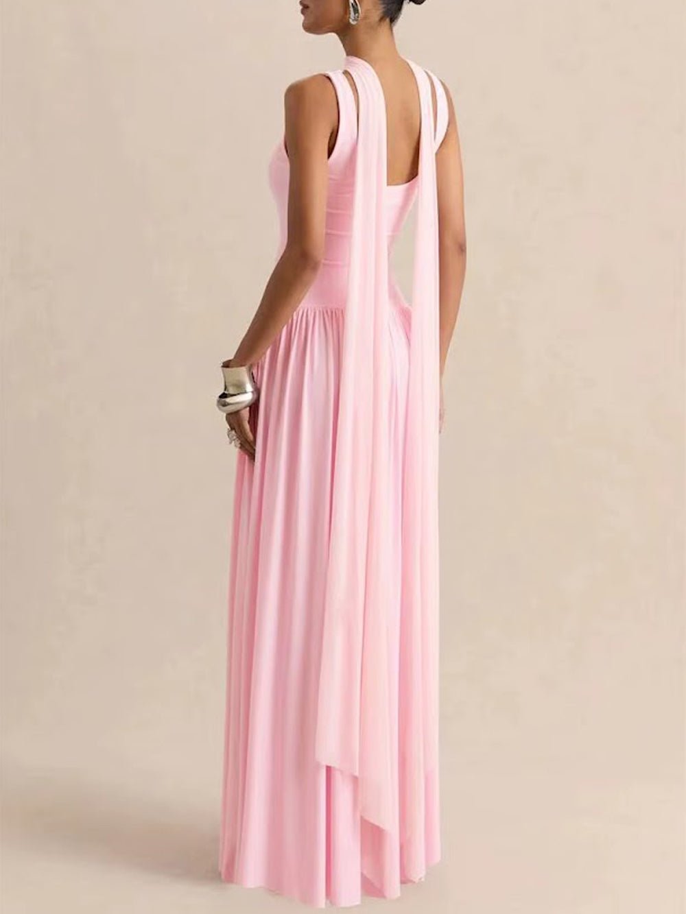 Luna Pleated Drop Waist Maxi Dress - Fashion Pov