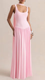 Luna Pleated Drop Waist Maxi Dress - Fashion Pov
