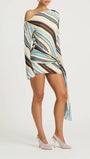 Luna Striped One - Shoulder Mini Dress - Fashion Pov
