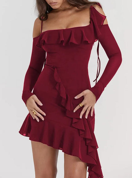 Lyla Backless Bodycon Ruffle Mini Dress - Fashion Pov