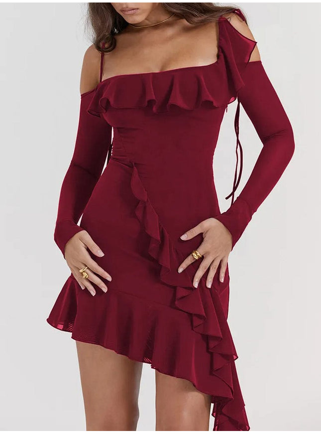 Lyla Backless Bodycon Ruffle Mini Dress - Fashion Pov