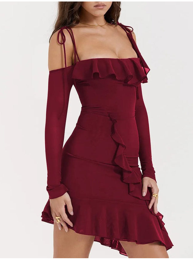 Lyla Backless Bodycon Ruffle Mini Dress - Fashion Pov