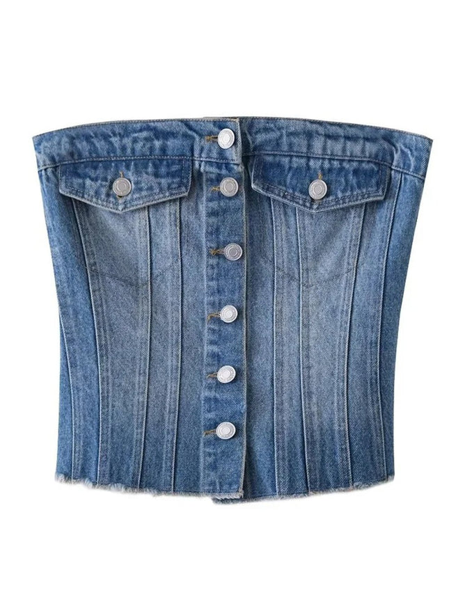 Madeline Denim Tank Top - Fashion Pov