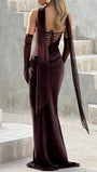 Malena Strapless Draped Maxi Gown - Fashion Pov