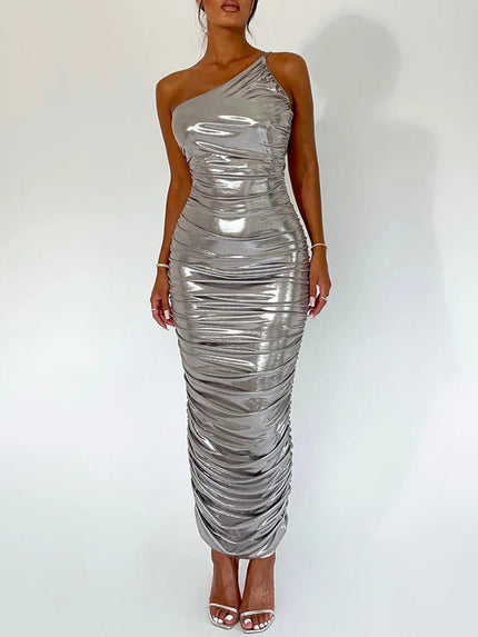 Margaret Backless One Shoulder Maxi Dress - Fashion Pov