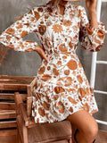 Margaret Ruffle Hem Floral Mini Dress - Fashion Pov