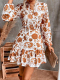 Margaret Ruffle Hem Floral Mini Dress - Fashion Pov