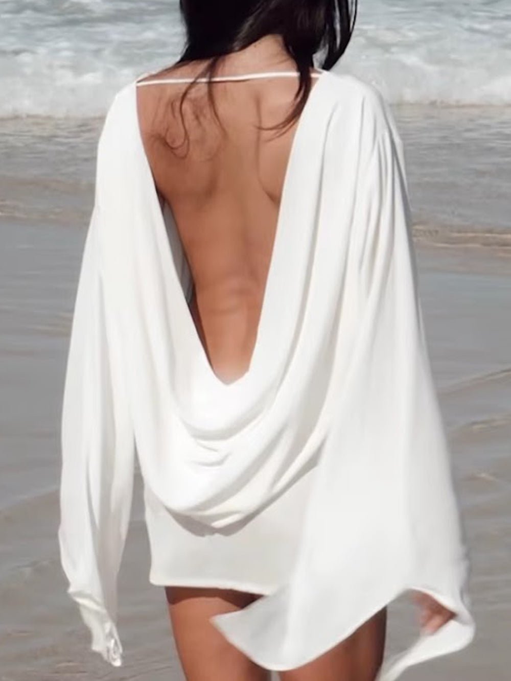 Margot Draped Open Back Mini Dress - Fashion Pov