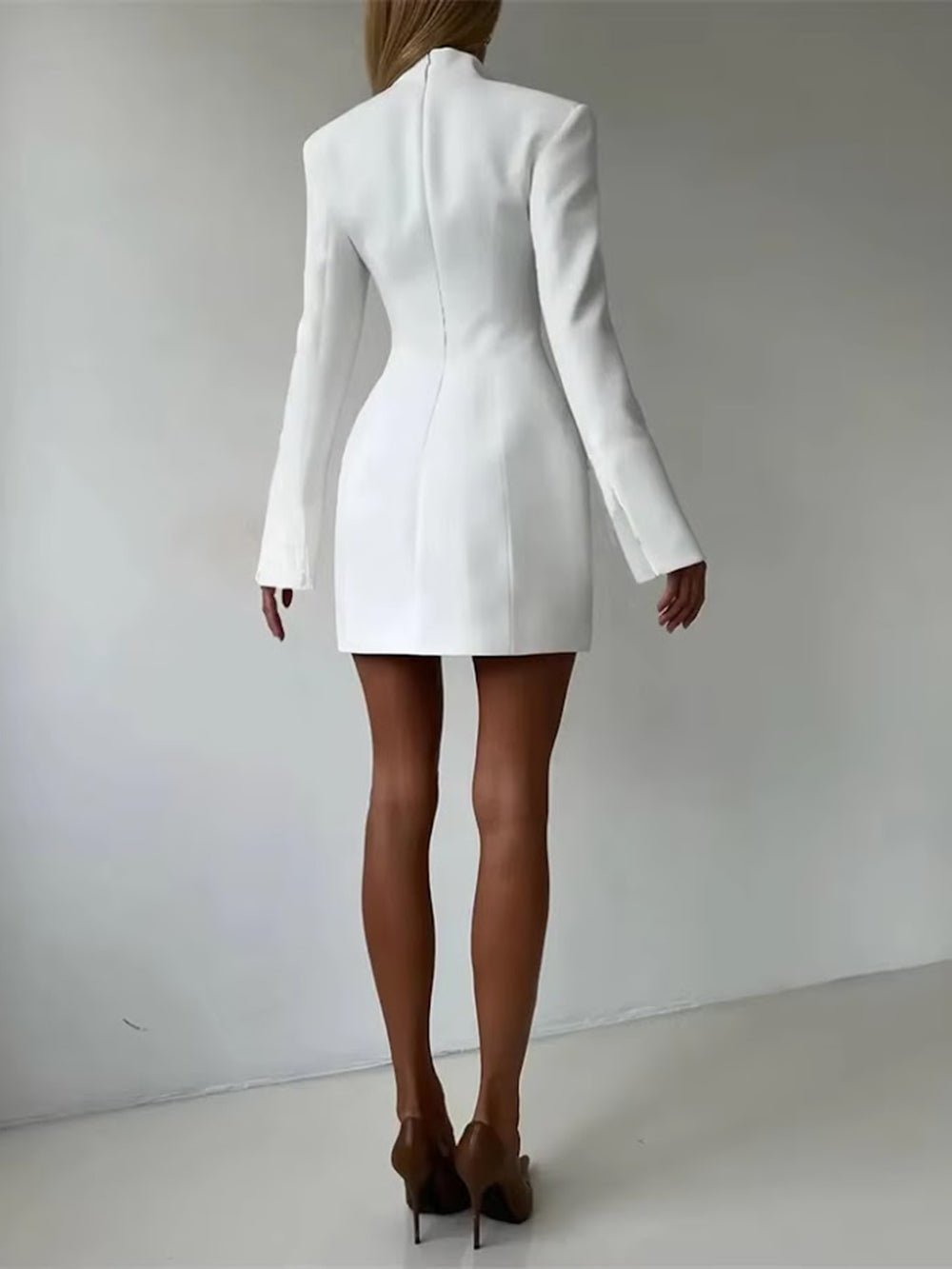 Margot High Collar Blazer Mini Dress - Fashion Pov
