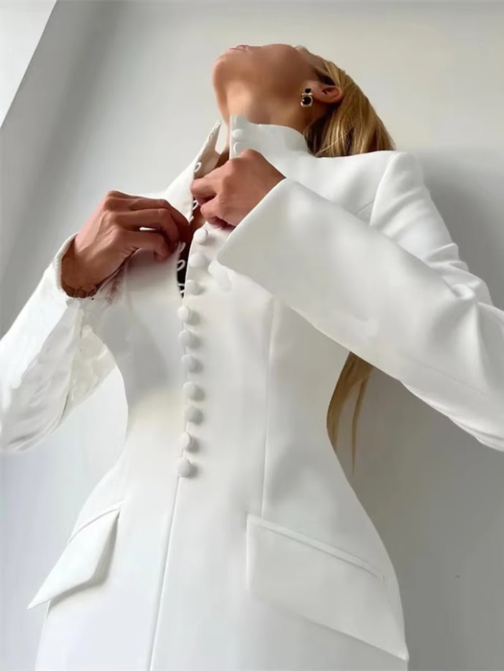 Margot High Collar Blazer Mini Dress - Fashion Pov