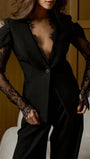 Margot Lace Blazer Pants Set - Fashion Pov