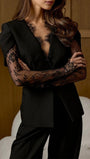 Margot Lace Blazer Pants Set - Fashion Pov