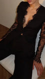 Margot Lace Blazer Pants Set - Fashion Pov