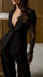 Margot Lace Blazer Pants Set - Fashion Pov