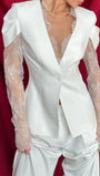 Margot Lace Blazer Pants Set - Fashion Pov