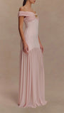 Marielle Off - Shoulder Pleated Maxi Dress - Fashion Pov