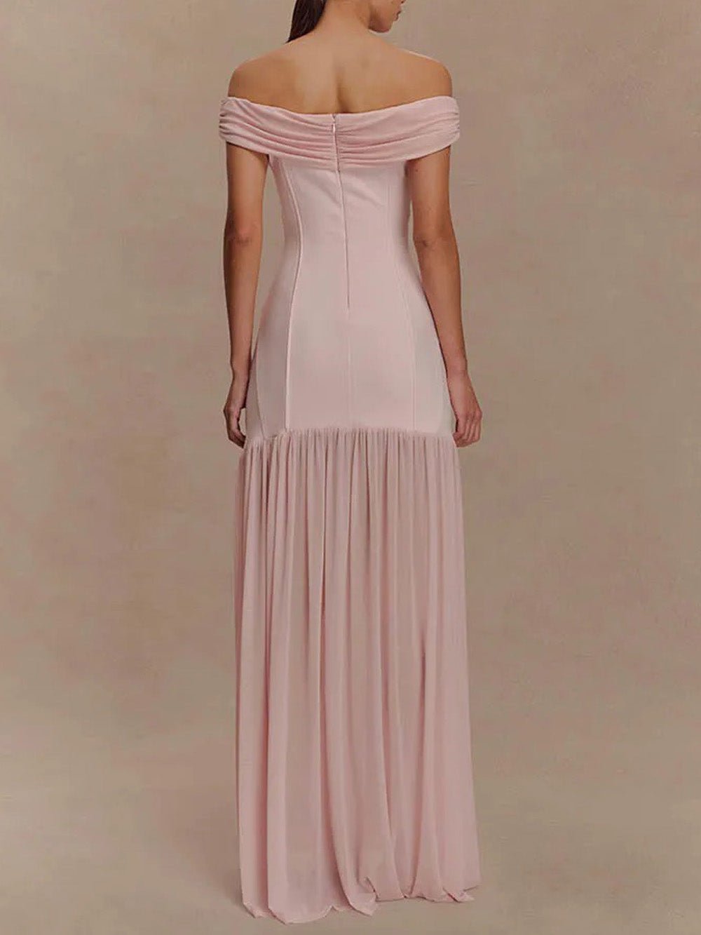 Marielle Off - Shoulder Pleated Maxi Dress - Fashion Pov