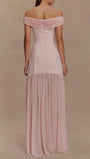 Marielle Off - Shoulder Pleated Maxi Dress - Fashion Pov