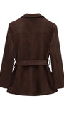 Marina Belted Faux Suede Jacket - Fashion Pov