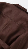 Marina Belted Faux Suede Jacket - Fashion Pov