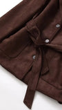 Marina Belted Faux Suede Jacket - Fashion Pov