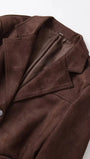 Marina Belted Faux Suede Jacket - Fashion Pov