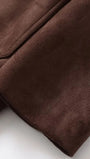 Marina Belted Faux Suede Jacket - Fashion Pov