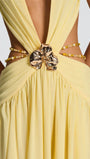 Marina Deep V Buckle Maxi Dress - Fashion Pov