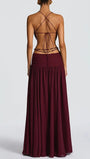 Marina Deep V Buckle Maxi Dress - Fashion Pov