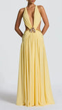 Marina Deep V Buckle Maxi Dress - Fashion Pov